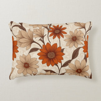 almohada de acento floral naranja quemada en Victo