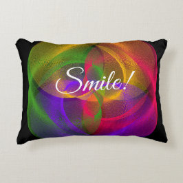 Almohada de acento geométrico brillante sonrisa vi