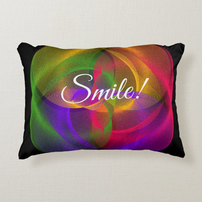 Almohada de acento geométrico brillante sonrisa vi (Anverso)