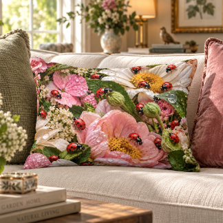 Almohada de acento Ladybug Garden 16x12