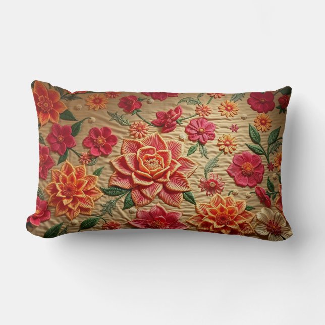 Almohada de acento lumbar con elegante estampado d (Anverso)