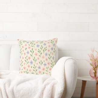 Almohada de acento lumbar de flor silvestre pastel
