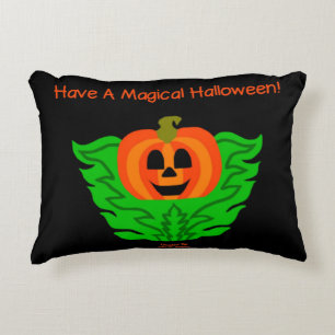 Almohada de acento mágico de calabaza de Halloween