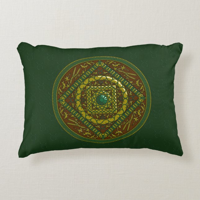 Almohada de acento Mandala de Tauro (Anverso)