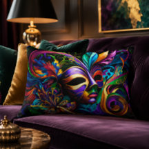 Almohada de acento Mardi Gras 16x12