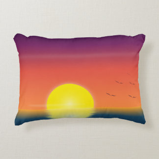 Almohada de acento minimalista de puesta de sol en
