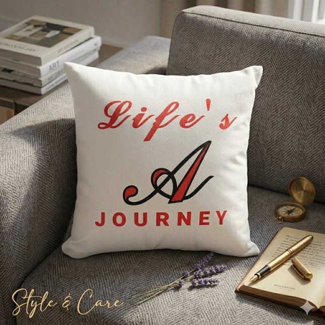 Almohada de acento motivacional "La vida es un via (Life's a Journey Motivational Accent Pillow)
