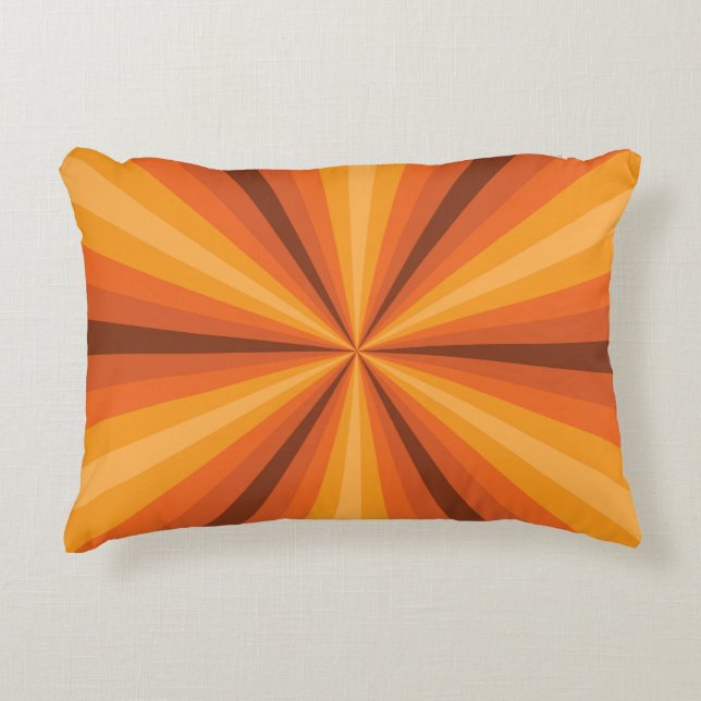 Almohada de acento naranja de ilusión óptica (Anverso)