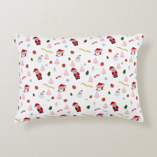 Almohada de acento navideña festiva (Anverso)