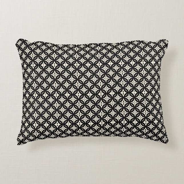 Almohada de acento negra y beige (Anverso)