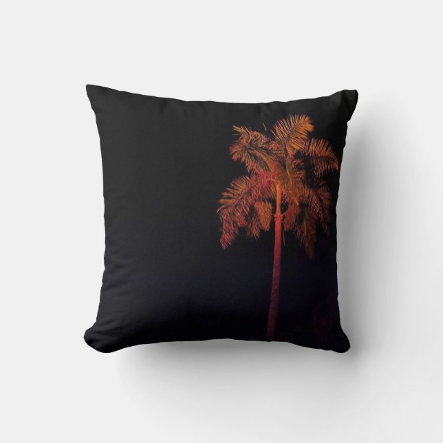 almohada de acento negro con palmera (Anverso)