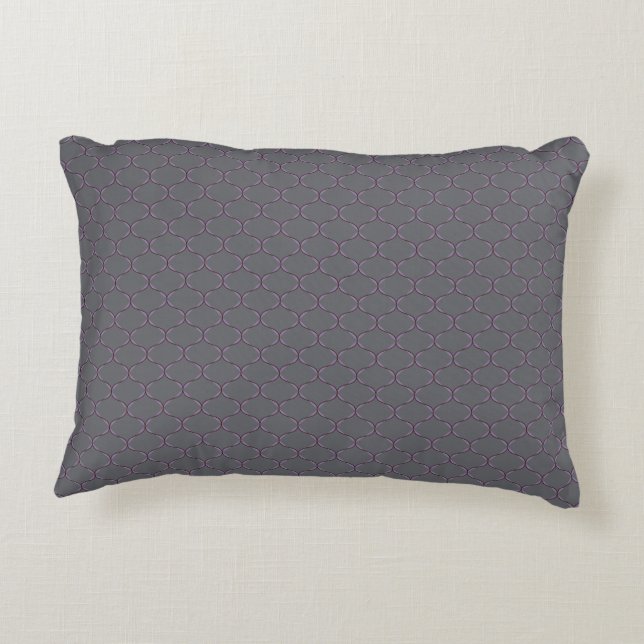 Almohada de acento ogee púrpura y gris (Reverso)