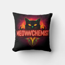Almohada de acento oscuro (doble cara MEOWCHEMIST 