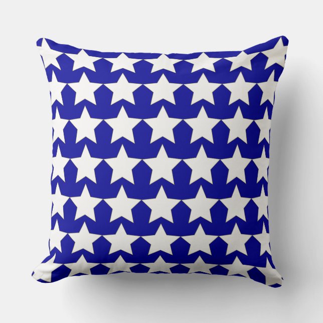 Almohada de acento patriótica de estrellas blancas (Anverso)