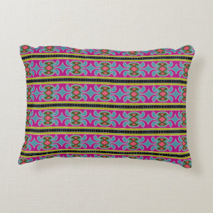 Almohada de acento púrpura azul oro negro