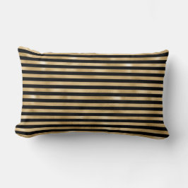 Almohada de acento rayada dorada y negra