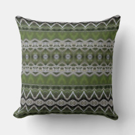 Almohada de acento reversible verde gris con patró