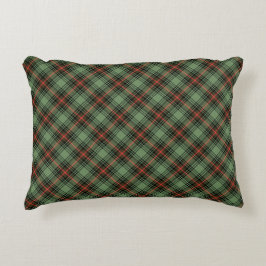 Almohada de acento revestido verde, rojo y negro