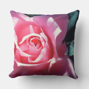 Almohada de acento rosa al aire libre