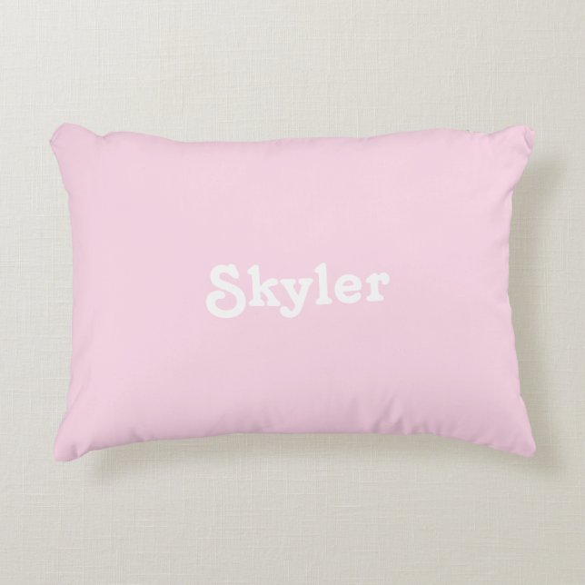 almohada de acento rosa claro con nombre personali (Anverso)