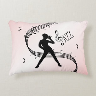 Almohada de acento rosa de baile de jazz