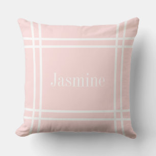 Almohada de acento rosa monogramado