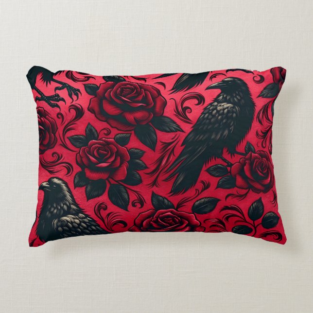 Almohada de acento Rosa Raven (Anverso)