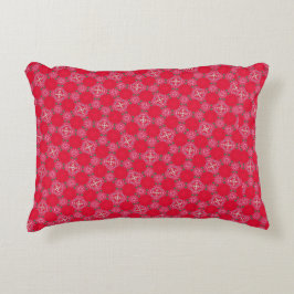 Almohada de acento rosa retro trébol