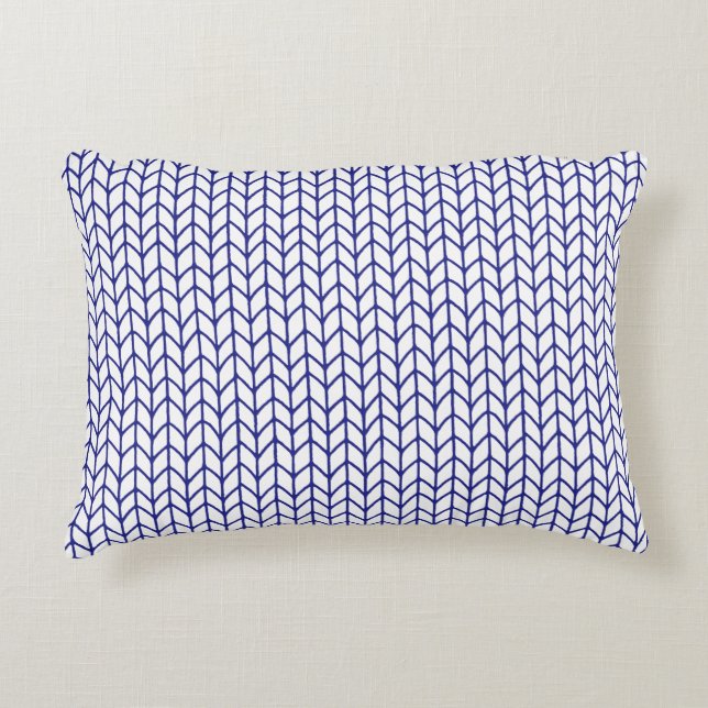 Almohada de acento tejida de línea azul (Anverso)