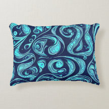 Almohada de acento tonos azules