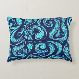 Almohada de acento tonos azules