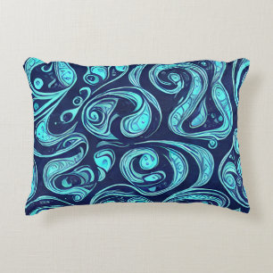 Almohada de acento tonos azules