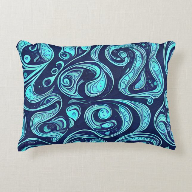 Almohada de acento tonos azules (Anverso)