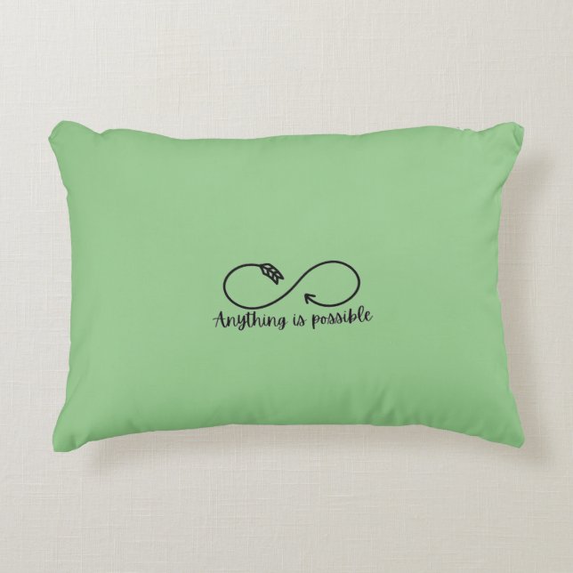 almohada de acento verde con mensaje positivo (Anverso)