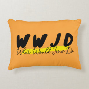 Almohada de acento WWJD – “¿Qué haría Jesús?”