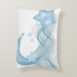 Almohada de Acuarela de Estrella y Luna Caprichosa