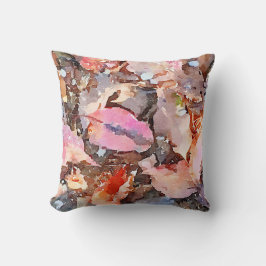 Almohada de acuarela de hojas de otoño