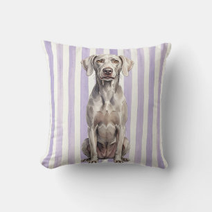 Almohada de Acuarela de Perro Weimaraner