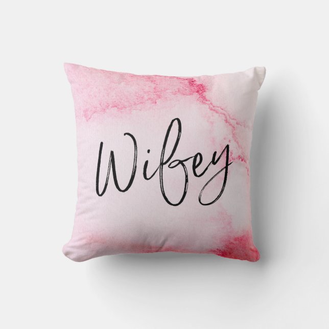almohada de acuarela rosa con letras picantes y ca (Anverso)