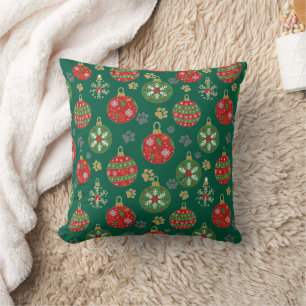Almohada de adorno con estampado de huella de pata