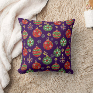 Almohada de Adorno Navideño con Huella de Pata Fes