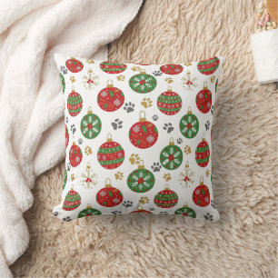Almohada de Adorno Navideño con Huella de Pata Fes