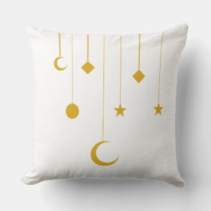 Almohada de adornos colgantes dorados de Ramadán