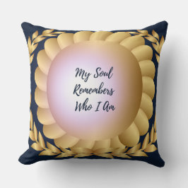 Almohada de Afirmación Floral Dorada – Mi Alma Rec