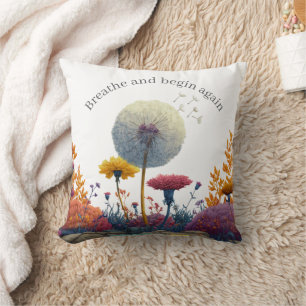 Almohada de afirmación positiva para respirar y la