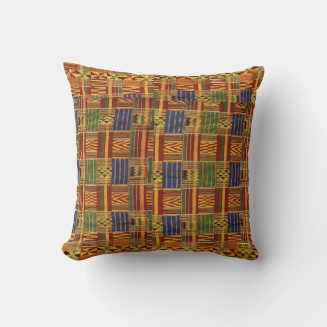 Almohada de AfriMex Urbano Kente (Anverso)