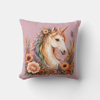 Almohada de agua suave Blush Unicornio Arcoíris