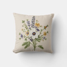 Almohada de Aguja de Flor Silvestre Botánica