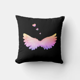 almohada de ala de ángel de bonito negro