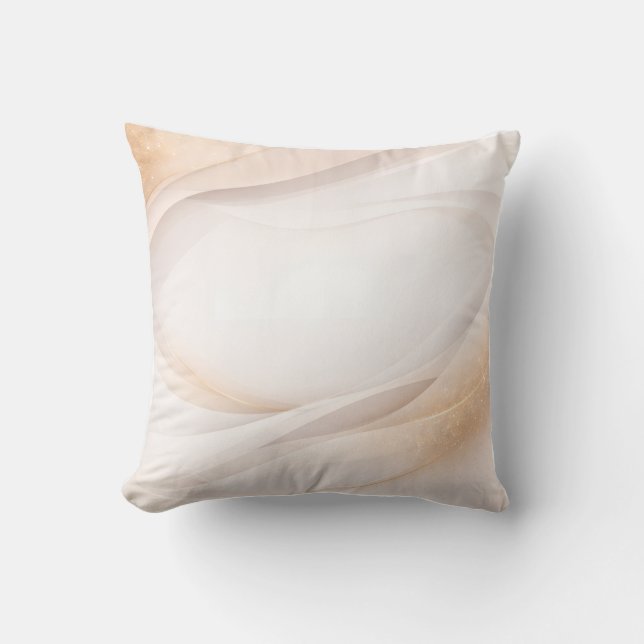 Almohada de Algodón Abstracta Onda Dorada Elegante (Anverso)